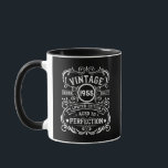 Personalised seventy vintage 70th birthday party mug<br><div class="desc">Make your birthday special with this unique design. Add a touch of sophisticated elegance to your birthday celebration with our exquisite, one-of-a-kind designs. These graphics bring sophistication and originality to any product, creating a memorable and stylish gift. They are perfect for those who appreciate a touch of timeless glamour on...</div>