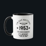 Personalised seventy vintage 70th birthday party mug<br><div class="desc">Make your birthday special with this unique design. Add a touch of sophisticated elegance to your birthday celebration with our exquisite, one-of-a-kind designs. These graphics bring sophistication and originality to any product, creating a memorable and stylish gift. They are perfect for those who appreciate a touch of timeless glamour on...</div>