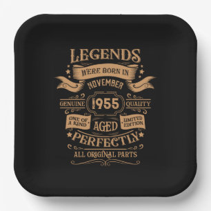 Personalised seventy vintage 70th birthday party paper plate