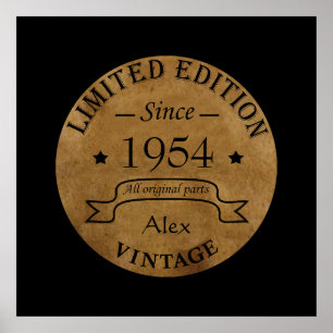 Personalised seventy vintage 70th birthday party poster