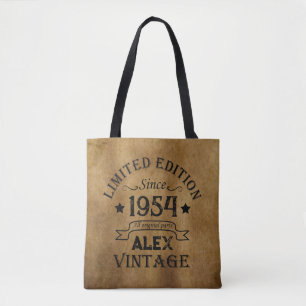 Personalised seventy vintage 70th birthday party tote bag