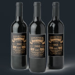 Personalised seventy vintage 70th birthday party wine label<br><div class="desc">Make your birthday special with this unique design. Add a touch of sophisticated elegance to your birthday celebration with our exquisite, one-of-a-kind designs. These graphics bring sophistication and originality to any product, creating a memorable and stylish gift. They are perfect for those who appreciate a touch of timeless glamour on...</div>