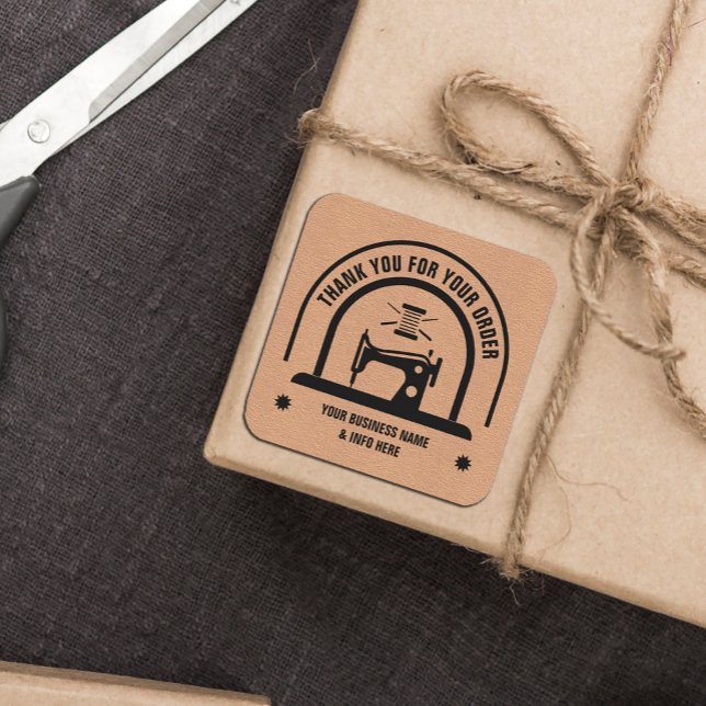 Personalised SEWING Craft Paper Square Sticker (#zazzlemade #craftpaper #sewingsticker #tailorsticker )