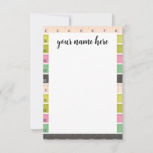 Personalised sewing measuring tape notecards