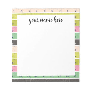 Personalised sewing measuring tape notepad