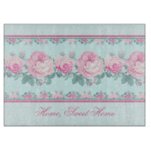 Personalised shabby chic glass cutting board
