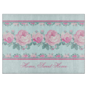 Personalised shabby chic glass cutting board