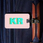 Personalised Shadow Monogram Block Letter Luggage Tag<br><div class="desc">Personalised Shadow Monogram Block Letter Luggage Tag</div>