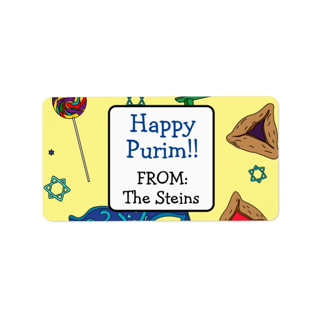 Personalised Shaloch Manot Address Labels (Front)