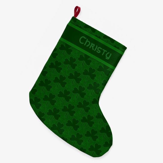Personalised Shamocks Small Christmas Stocking (Front (Hanging))