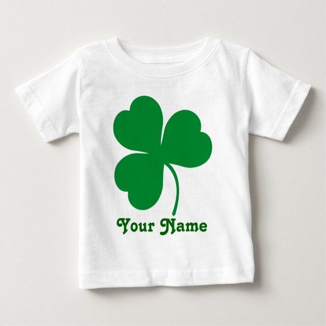 Personalised Shamrock Irish St Patrick's Day Gift Baby T-Shirt (Front)