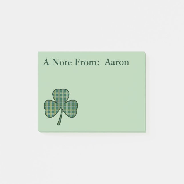 Personalised Shamrock Post It Notes Gift (Front)