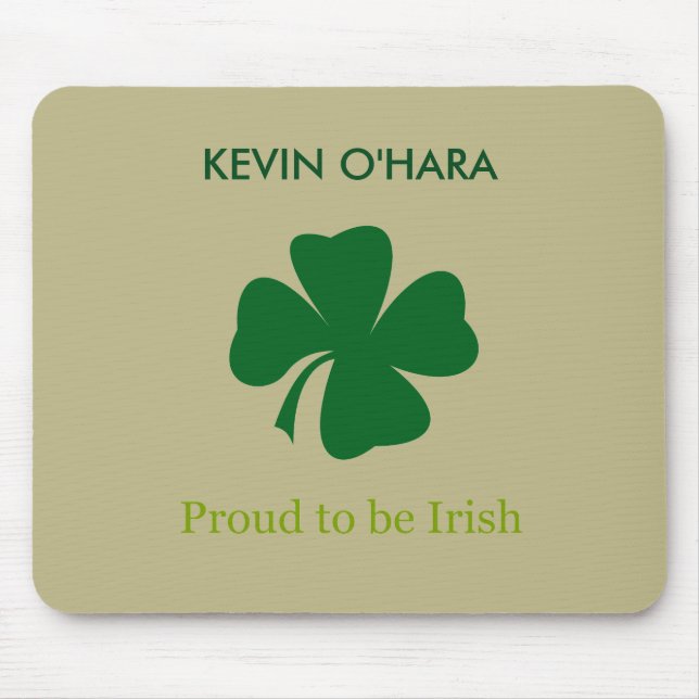 Personalised Shamrock Proud to be Irish Mouse Pad (Front)