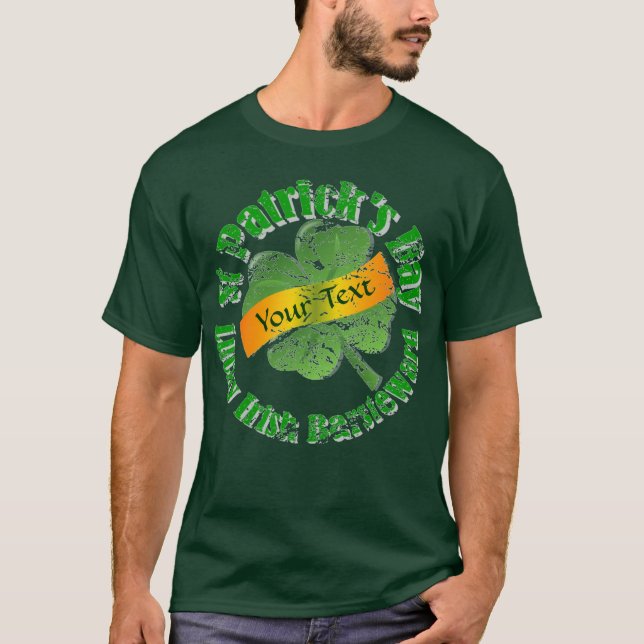 Personalised shamrock St Patrick's day T-Shirt (Front)
