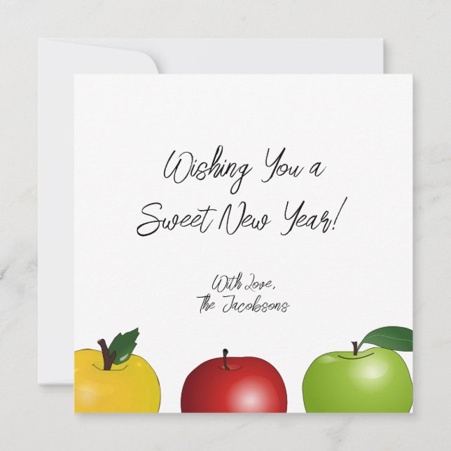 Personalised Shanah Tovah Apple Greeting Card (Back)