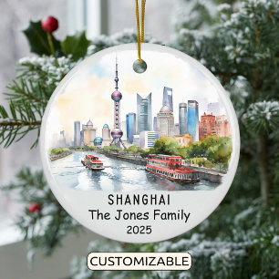 Personalised Shanghai Ornament, China Ceramic Ornament