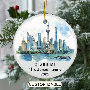 Personalised Shanghai Ornament, China Ceramic Ornament