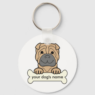 Personalised Shar-Pei Key Ring