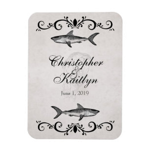 Personalised Shark and Jellyfish Wedding Magnet