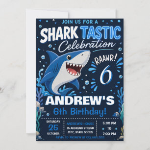 Personalised Shark Birthday Invitation