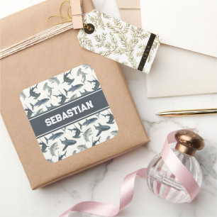 Personalised Shark Sticker   Watercolor Sharks