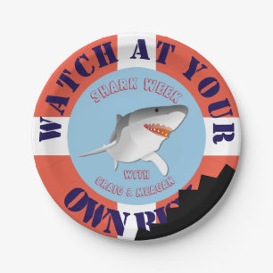 Personalised Shark Week Paper Plates