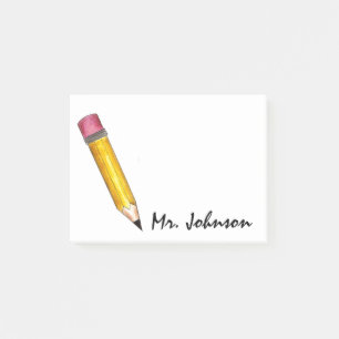 Personalised Sharp Yellow #2 Pencil Teacher School Post-it Notes