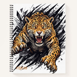 Personalised Shattered Jaguar Spiral Notebook