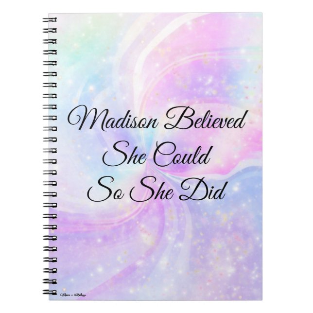 Personalised She Believed She Could So She Did Notebook (Front)