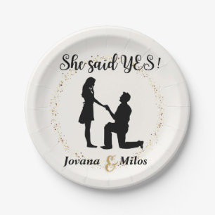 Personalised She said Yes Engagement Plate