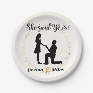 Personalised She said Yes Engagement Plate