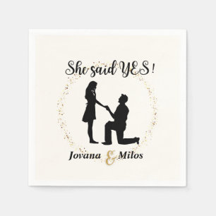 Personalised She said Yes Engagement Plate  Napkin