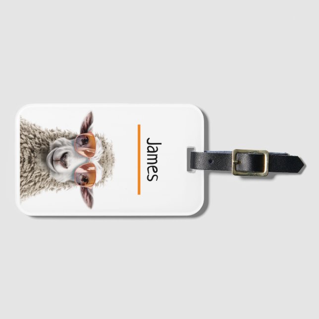Personalised Sheep Luggage Tag (Front Horizontal)