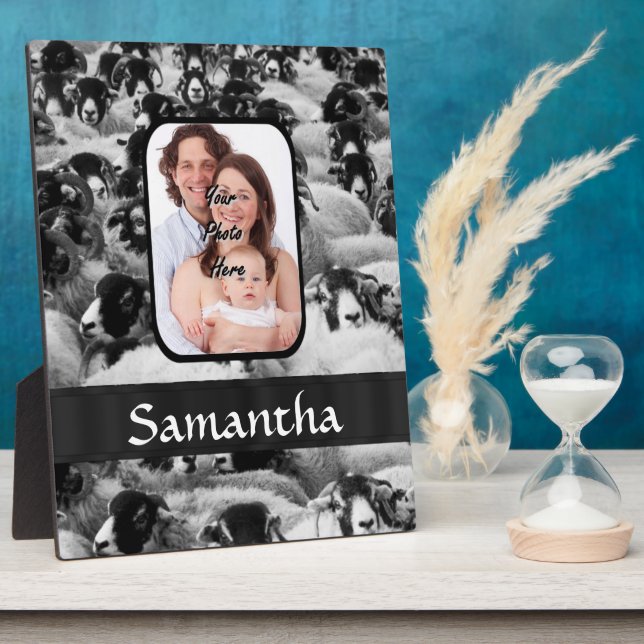 Personalised sheep photograph plaque (Side)
