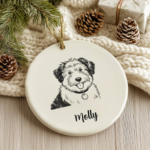 Personalised Sheepdog Dog Christmas Ceramic Ornament