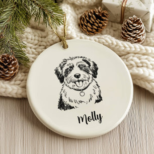 Personalised Sheepdog Dog Christmas Ceramic Ornament