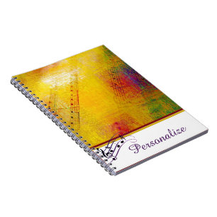 Personalised sheet music weathered paint notebook