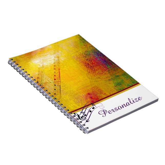 Personalised sheet music weathered paint notebook (Right Side)
