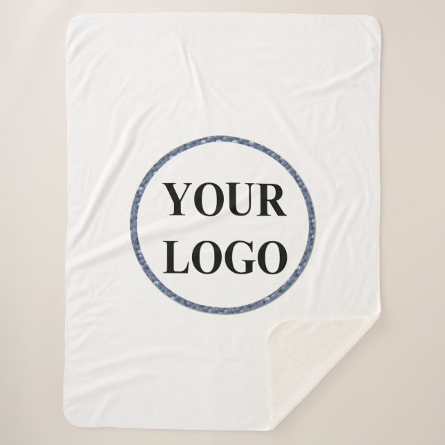 Personalised Sherpa Blanket Throw Customised Logo (Front)