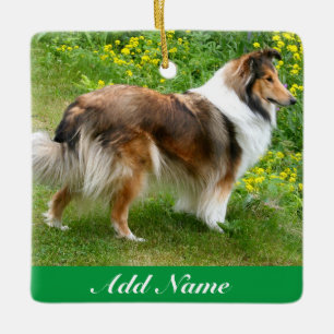 Personalised Shetland Sheepdog - Sheltie Dog Ceramic Ornament