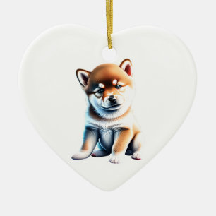 Personalised Shiba Inu Puppy Ceramic Ornament