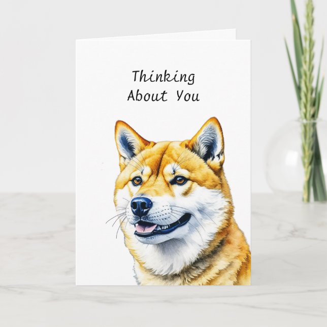 Personalised Shiba Inu Thinking About You Card (Front)