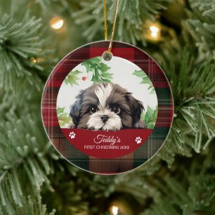 Personalised Shih Tzu Christmas Ceramic Ornament