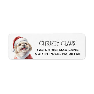 Personalised Shih Tzu Dog Christmas Return Address Label