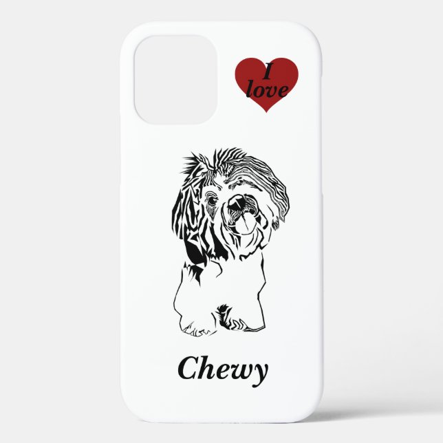 Personalised Shih Tzu Dog iPhone 12 Case (Back)