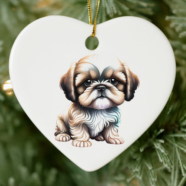 Personalised Shih Tzu Puppy Ceramic Ornament (Creator Uploaded)
