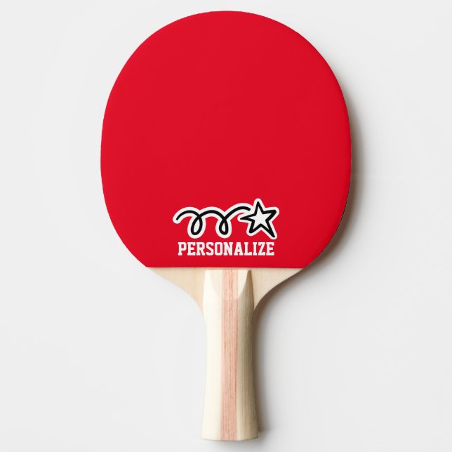 Personalised shooting star design ping pong paddle (Front)