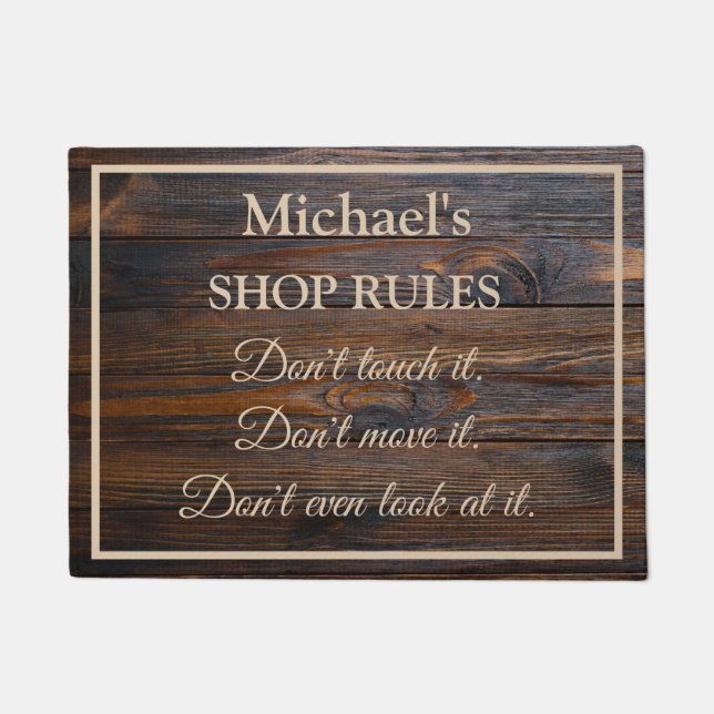 Personalised Shop Rules Door Mat (Front)