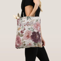Personalised Shopping Bag With French Floral Art