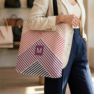 Personalised Shopping Bag With Stripes Art Pattern